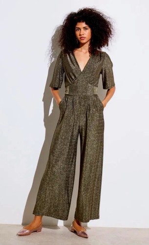 Oliver bonas gold sparkly wide - gold,