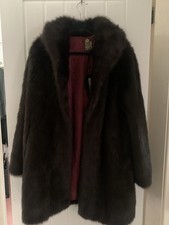 Vintage Biba Faux Fur coat Size 16.