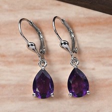Teardrop Purple Amethyst Lever