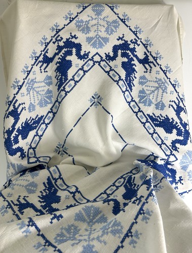 Vintage embroidered tablecloth - vintage,