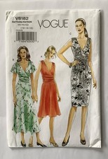 Vogue V8182 Sewing Pattern UNCUT Low V-Neck Gathered Midriff Dress - 12 14 16