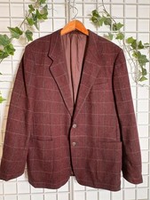 Mens Vintage Burgundy Check
