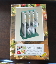 M&S St Michael Ashberry 24 Piece Cutlery Set with Metal Stand