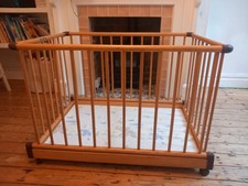 Vintage German Wooden Playpen