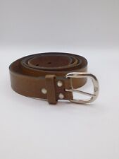 Yves Brown Genuine Leather Belt Tooled Made in France 35"-42" Jeans 