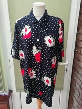 PIPPA DEE LADIES NAVY DAISY SPOT PRINT SHIRT SIZE 16 NEW (ref 119) SALE