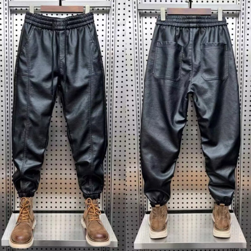 Men faux leather motorcycle - leather,