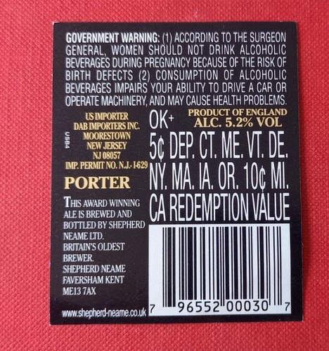 Shepherd neame porter us - porter,