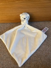 F&F Tesco White Grey Lion Comfort Blanket Baby Comforter Blankie Soft Toy