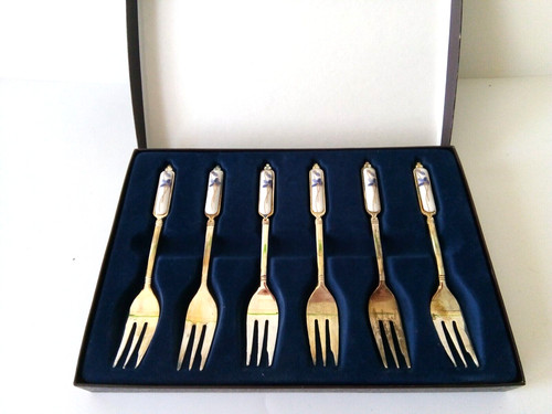 Vintage cake forks set 6 - cake, of