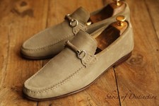 Russell & Bromley Beige Suede Silver Bit Shoes Loafers Mens UK 8 US 9 EU 42