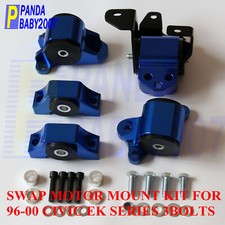 Racing SWAP ENGINE MOTOR MOUNTS 3BOLTS FOR 96-00 HONDA CIVIC B16 B18 B20 EK 65A