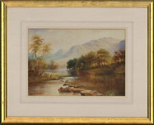 Albert Milton Drinkwater (1862-1923) - Watercolour, Lake Fishing