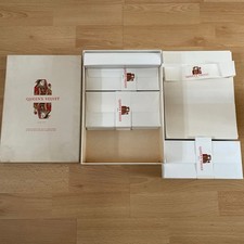 Vintage Box of Queen's Velvet Stationery Box White Beige Writing Paper Envelopes