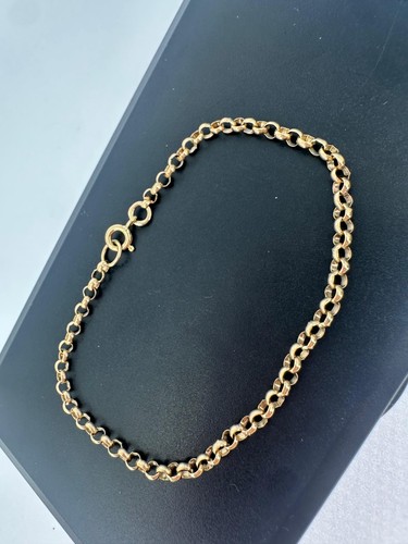 9ct plain belcher bracelet 3mm