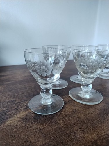 Vintage etched glass sherry - vintage,
