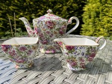 Royal Winton Grimwades Summertime Chintz teapot, sugar bowl & milk jug (1995)