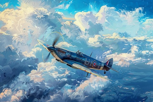 Spitfire style aircraft canvas - spitfire,