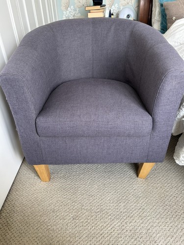 Grey fabric tub chair - fabric, with