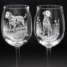 Dalmatian Dog Crystal Wine