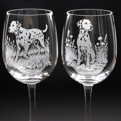 Dalmatian dog crystal wine - dog,