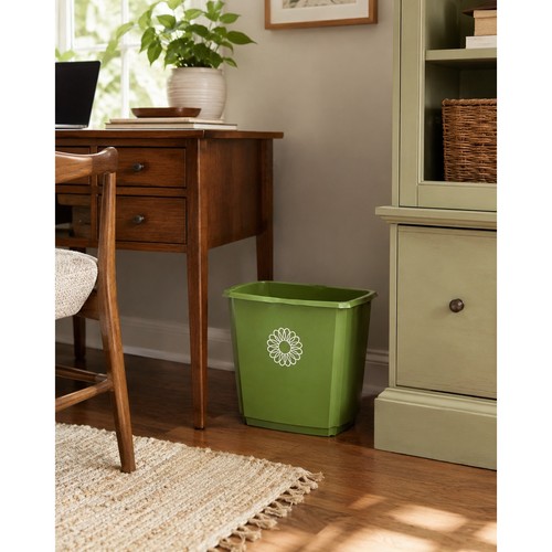 Lustro ware wastebasket green - lustro-ware,