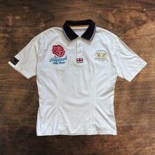 La Martina England Polo Team Shirt White Men’s Medium Preppy Embroidered Summer