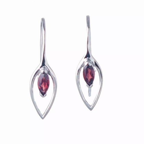 Natural garnet dangle earrings - garnet,