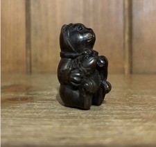 vintage wooden carved Cat