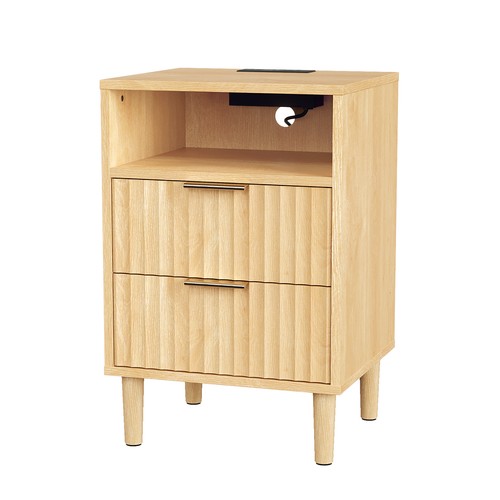 Wood bedside table - bedside,