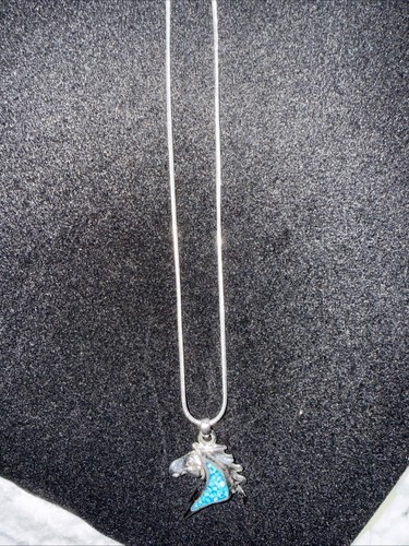 Vintage silver horse - silver, pendant