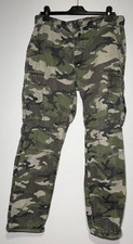 H&M Mens Green Army Style Cargo Trousers Combat Camo Sizer W34 L32 Pants Cotton