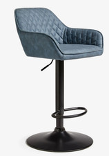 Hamilton Gas Bar/Kitchen Stool By Next, Leather Arona Faux Navy Blue