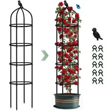 Obelisks for Climbing Plants,180cm 6ft Metal Tower Garden Trellis for Climbing
