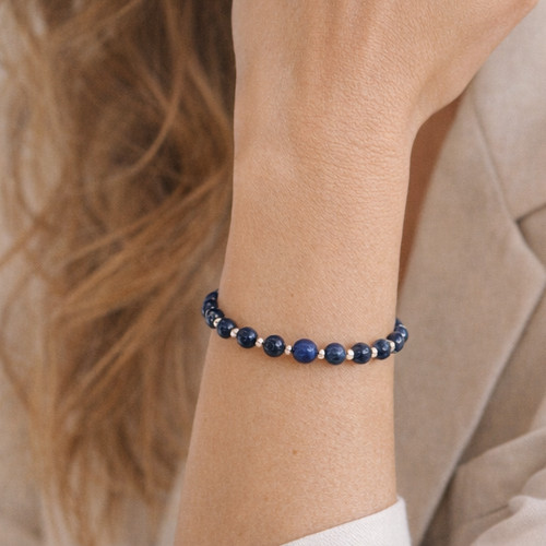 Handmade 9ct gold lapis - lapis, lazuli