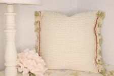 Tassel Throw Cushion Off White
