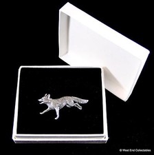 Running Fox Pewter Pin Brooch