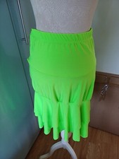 Ladies  Green  Ruffled Skirt Salsa  Dance  Party Fancy Frill Short Skirt Size M