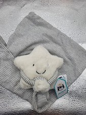 Jellycat Little Star Soother - White & Grey Striped Comforter Rare BNWT