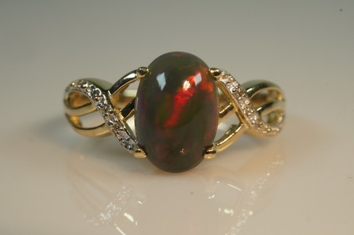 Genuine black opal diamond - black,