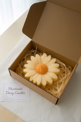 Daisy flower hand made soy - flower, wax