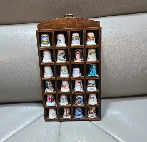 Vintage wooden thimble display - vintage,