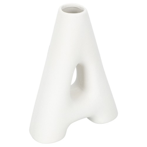 Ceramic letter vase - vase, white