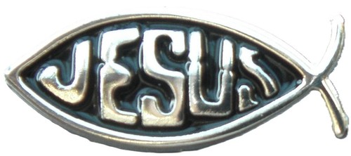Jesus fish christian - pin, badge
