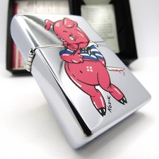 Porky Piggy Pig Knife FlameRite Frank Kozik Zippo Oil Lighter 1997 Mint Rare