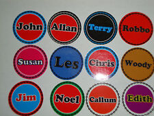 12 BOWLS STICKERS 1" ANY NAME