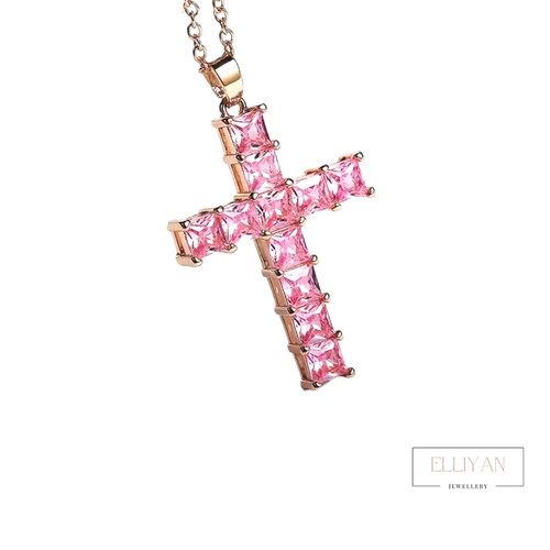 Candy pink diamante - pink, cross