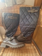 Navy & Brown Knee High Boots -