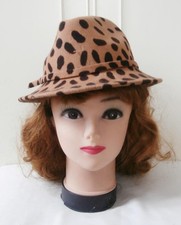 Retro 1940's Camel & Black Felted Wool Ladies' Trilby Hat by Per Una M&S