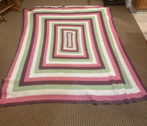 Vtg handmade crochet blanket - handmade,